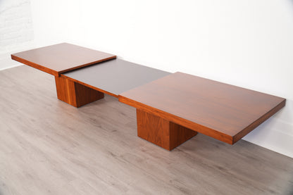 Expandable Walnut Coffee Table John Keal for Brown Saltman