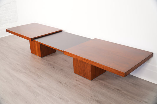 Expandable Walnut Coffee Table John Keal for Brown Saltman