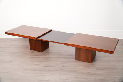 Expandable Walnut Coffee Table John Keal for Brown Saltman