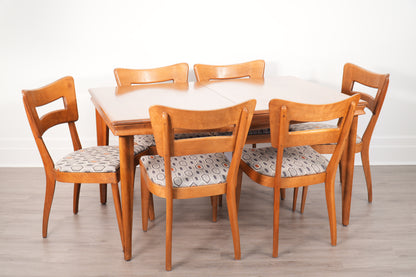 Heywood Wakefield Dining Set Six Dog Bone Chairs