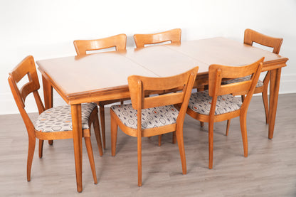 Heywood Wakefield Dining Set Six Dog Bone Chairs