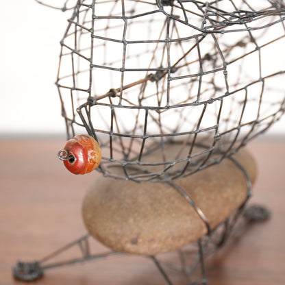 1970s Vintage Joe Police Kinetic Wire Sculpture Hen