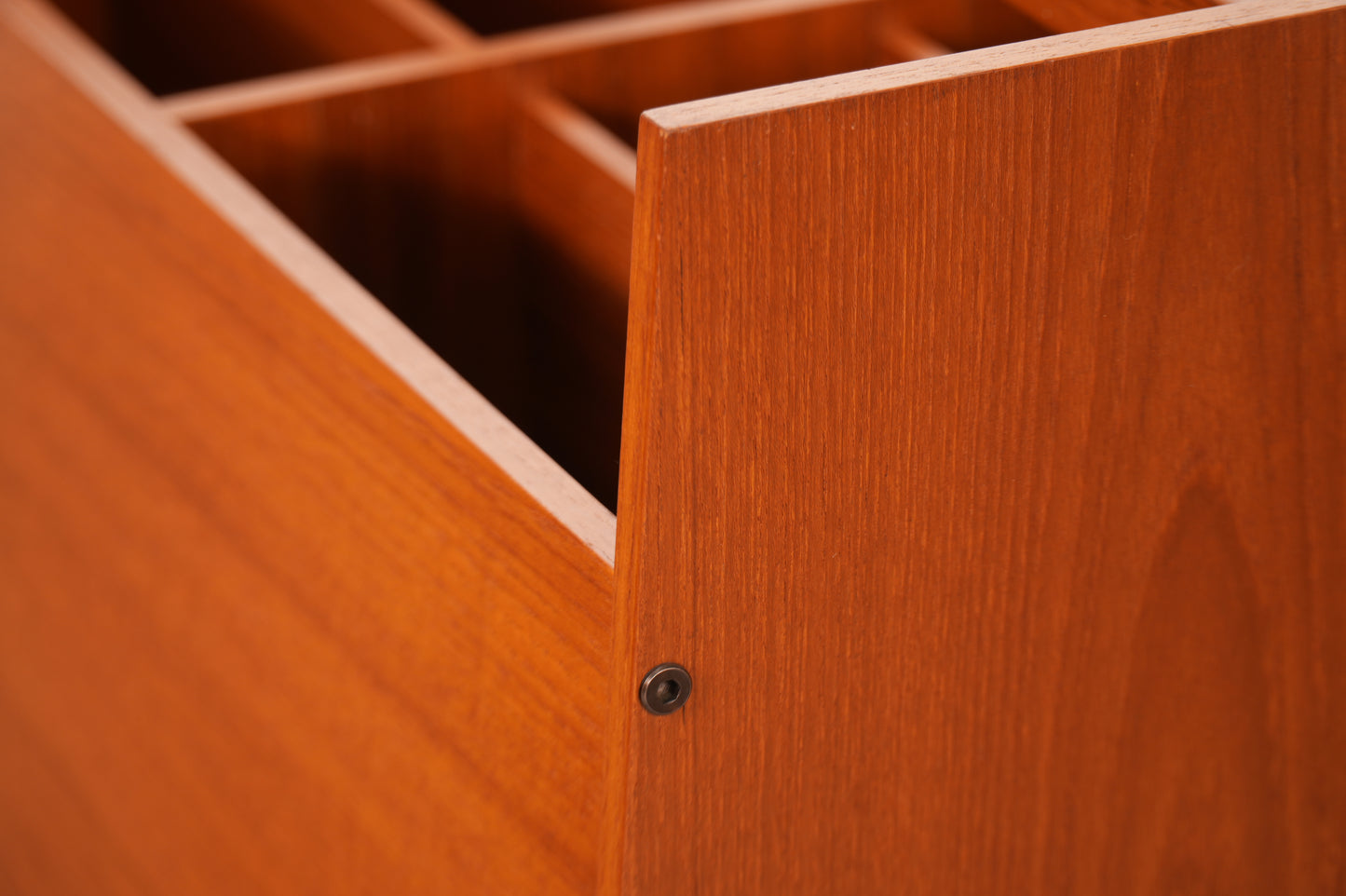 Bruksbo 1970s Norwegian Teak Rolling Vinyl Record or Magazine Caddy