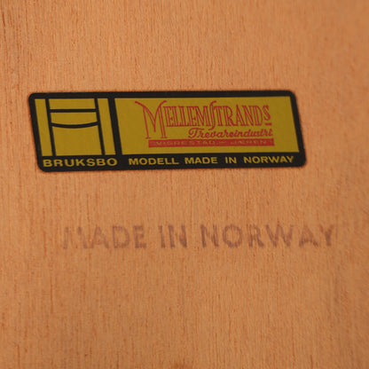 Bruksbo 1970s Norwegian Teak Rolling Vinyl Record or Magazine Caddy