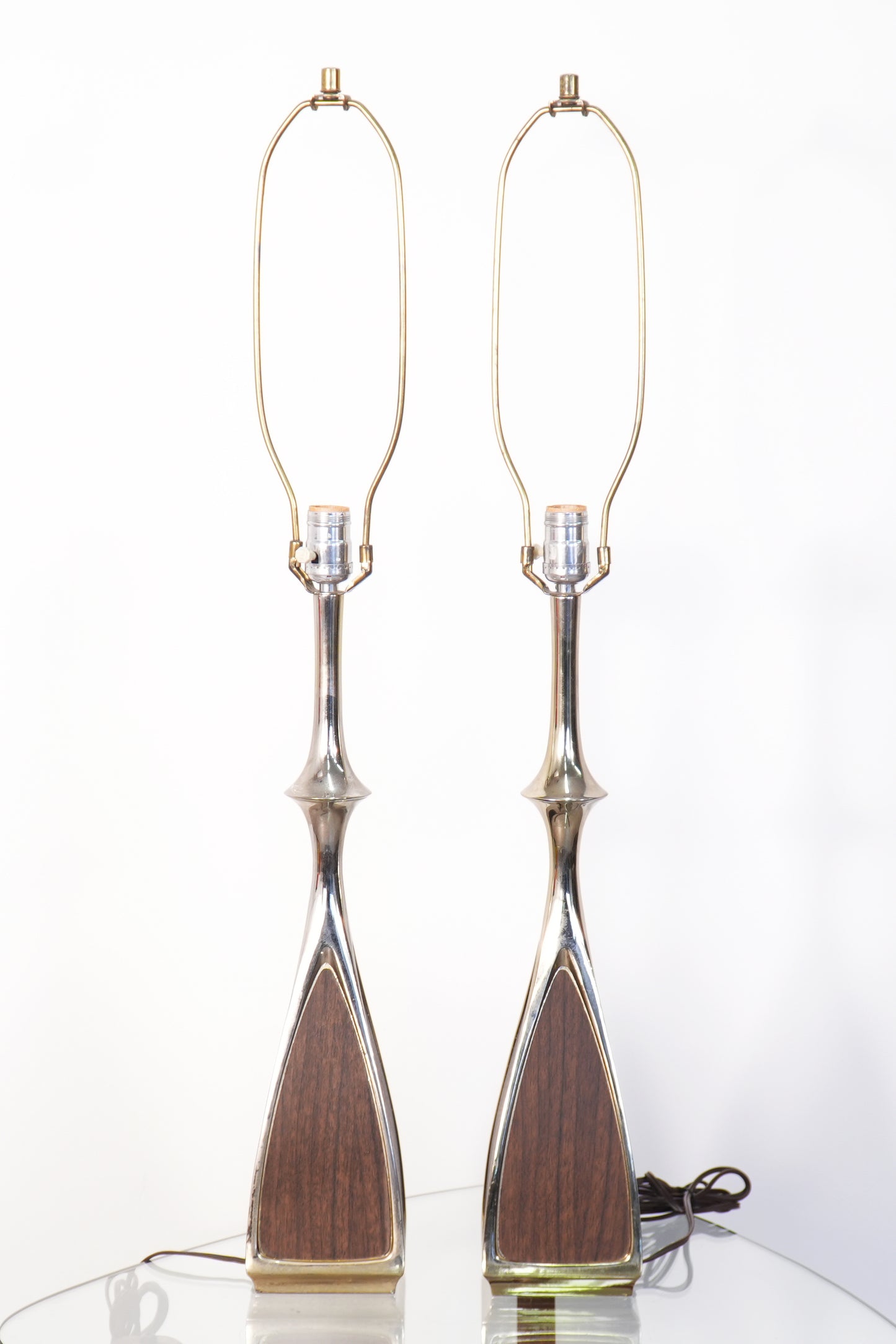 Pair Mid-Century Brass Lamps by Laurel Lamp Co.