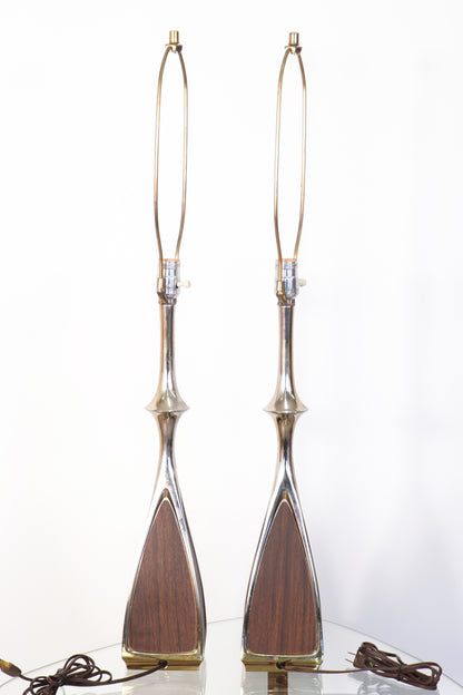 Pair Mid-Century Brass Lamps by Laurel Lamp Co.