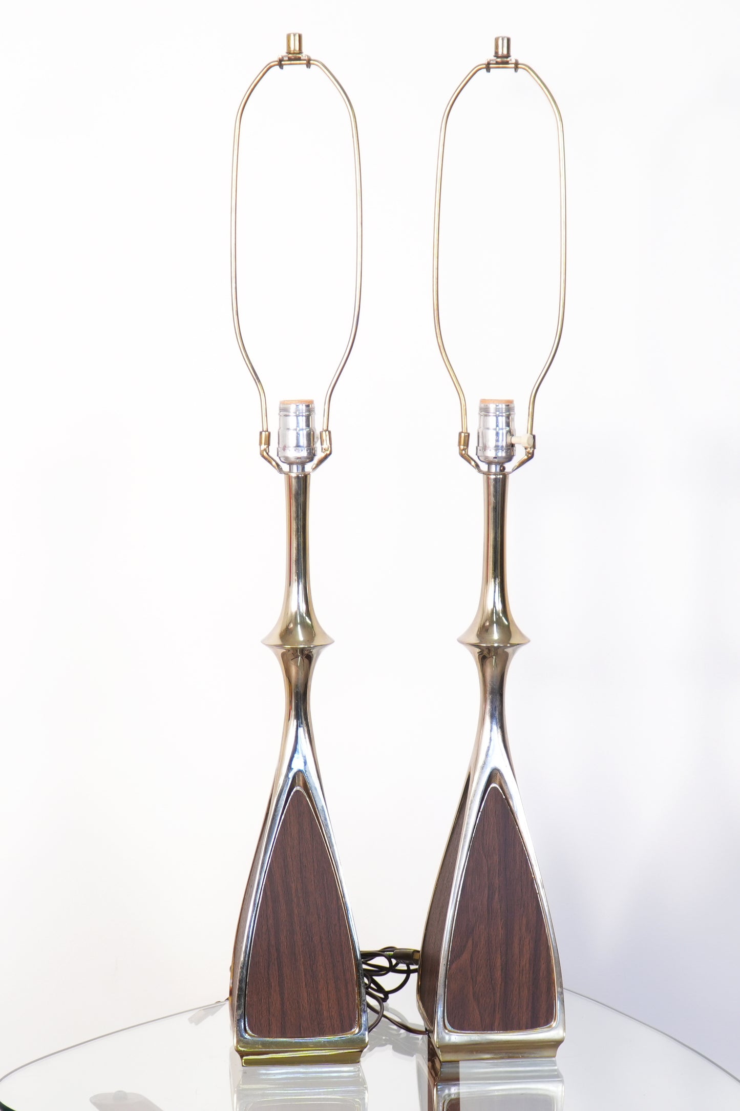 Pair Mid-Century Brass Lamps by Laurel Lamp Co.