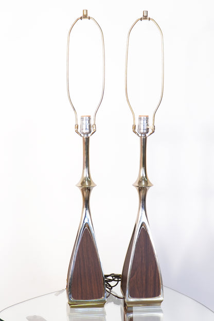 Pair Mid-Century Brass Lamps by Laurel Lamp Co.