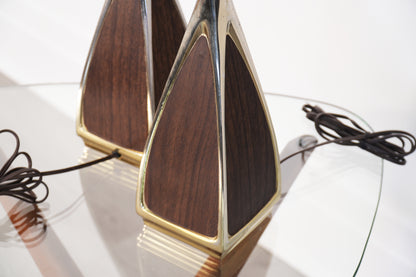 Pair Mid-Century Brass Lamps by Laurel Lamp Co.