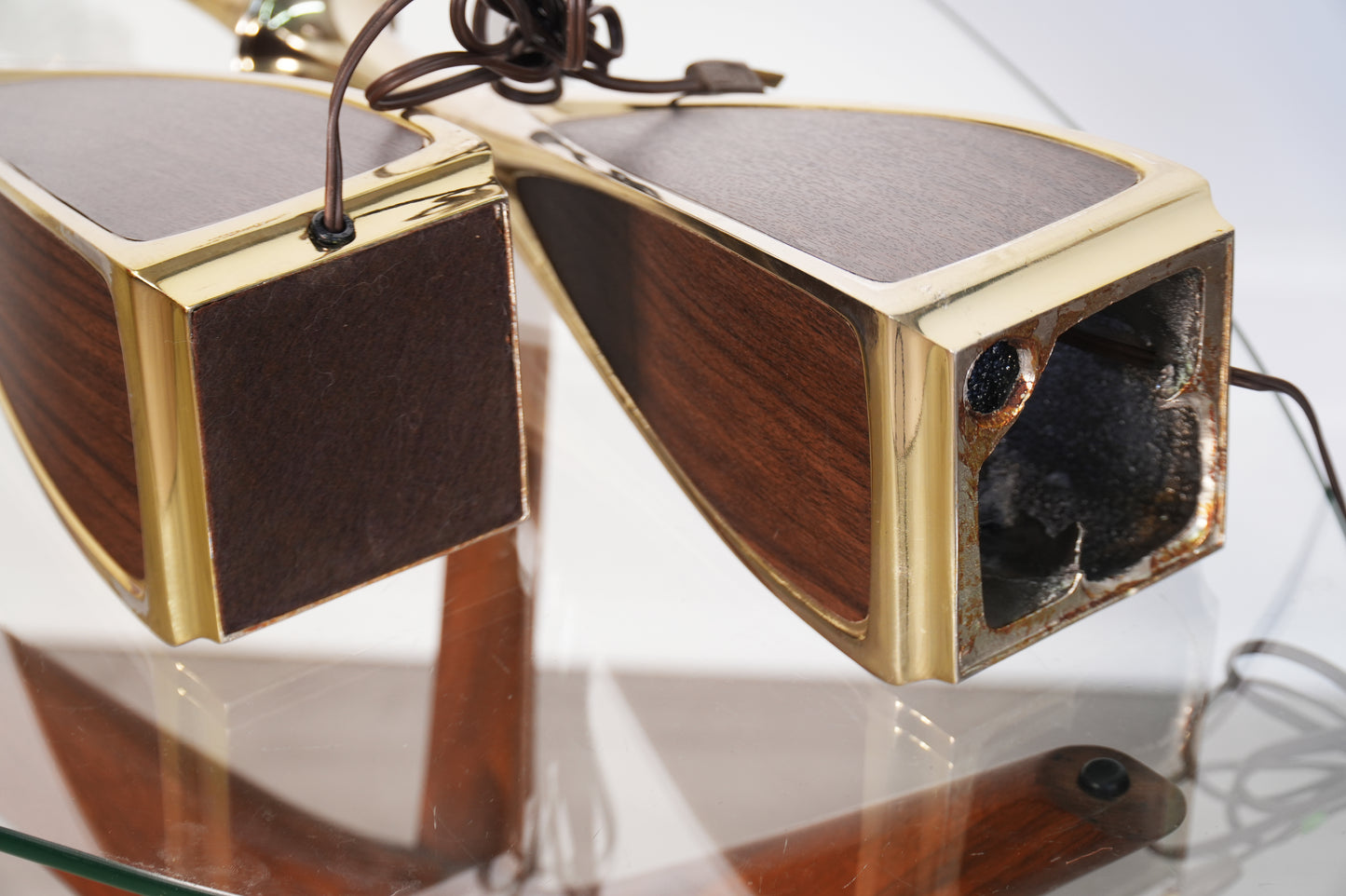 Pair Mid-Century Brass Lamps by Laurel Lamp Co.