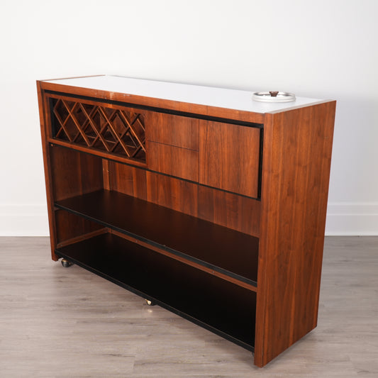 Arthur Umanoff for Dillingham Mid-Century Dry Bar American Walnut
