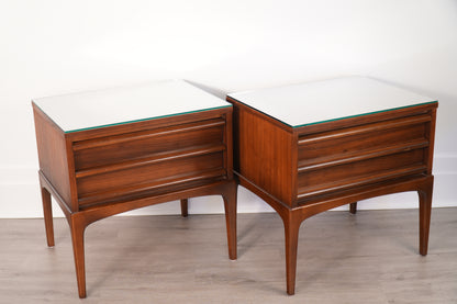 Pair 1960s Lane Rhythm Nightstands Walnut