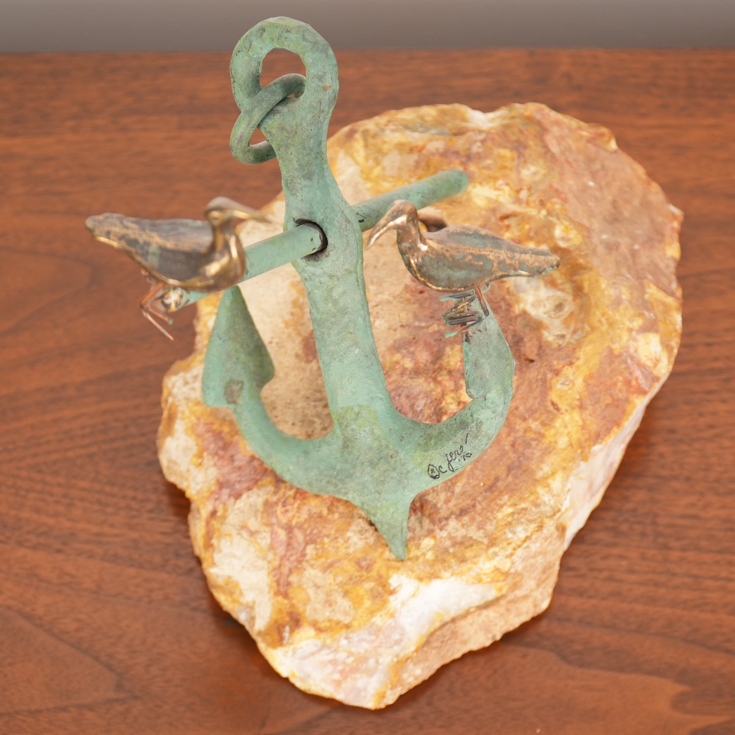 Curtis Jeré Seagulls Perched on Anchor - Signed