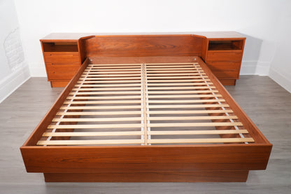 Danish Teak Queen Platform Bed by Tørring Møbelfabrik