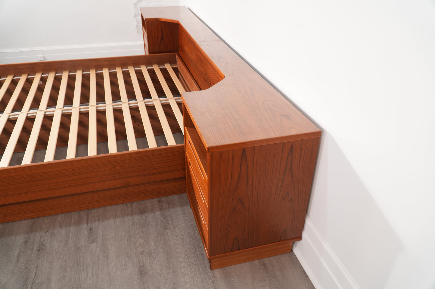 Danish Teak Queen Platform Bed by Tørring Møbelfabrik