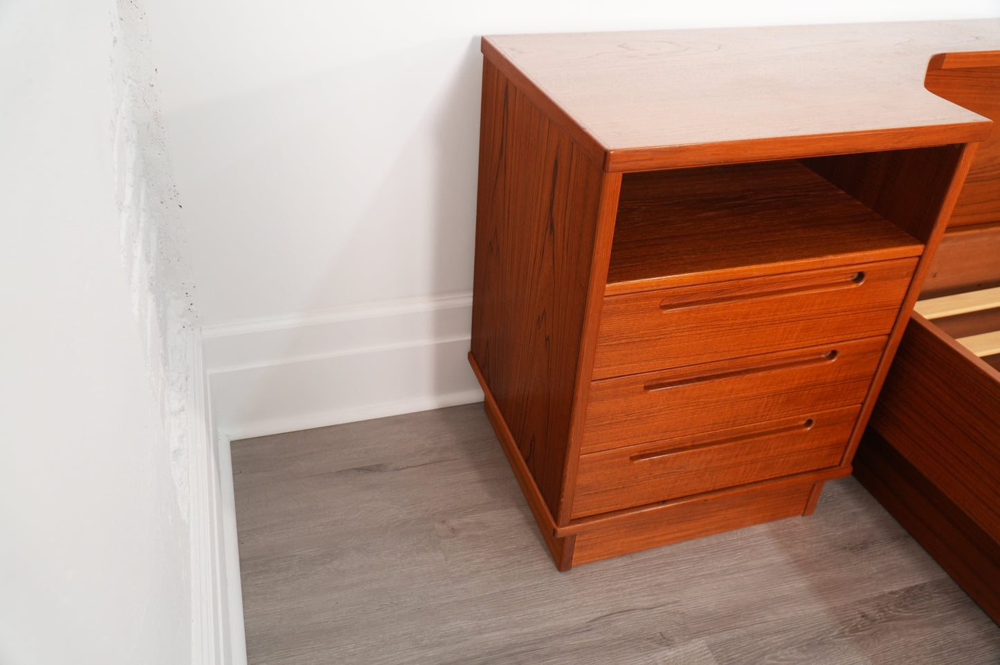 Danish Teak Queen Platform Bed by Tørring Møbelfabrik