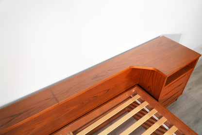 Danish Teak Queen Platform Bed by Tørring Møbelfabrik