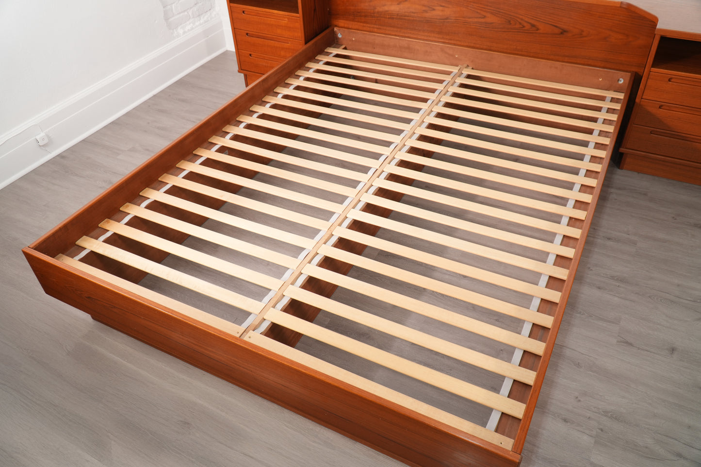 Danish Teak Queen Platform Bed by Tørring Møbelfabrik