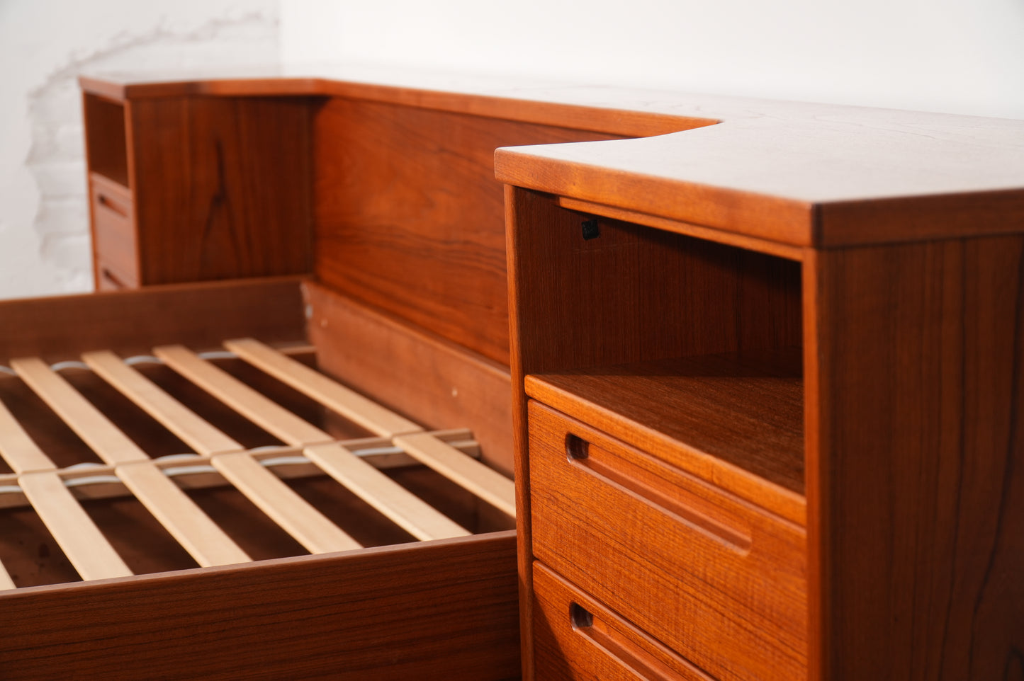 Danish Teak Queen Platform Bed by Tørring Møbelfabrik