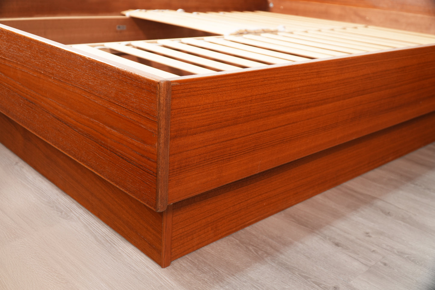 Danish Teak Queen Platform Bed by Tørring Møbelfabrik