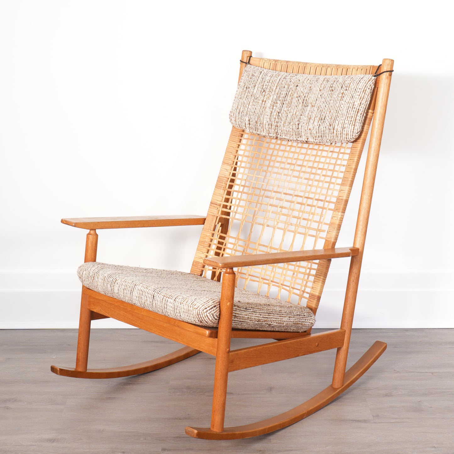 Hans Olsen for Juul Kristensen Model 532-A Teak and Cane Rocking Chair - Denmark