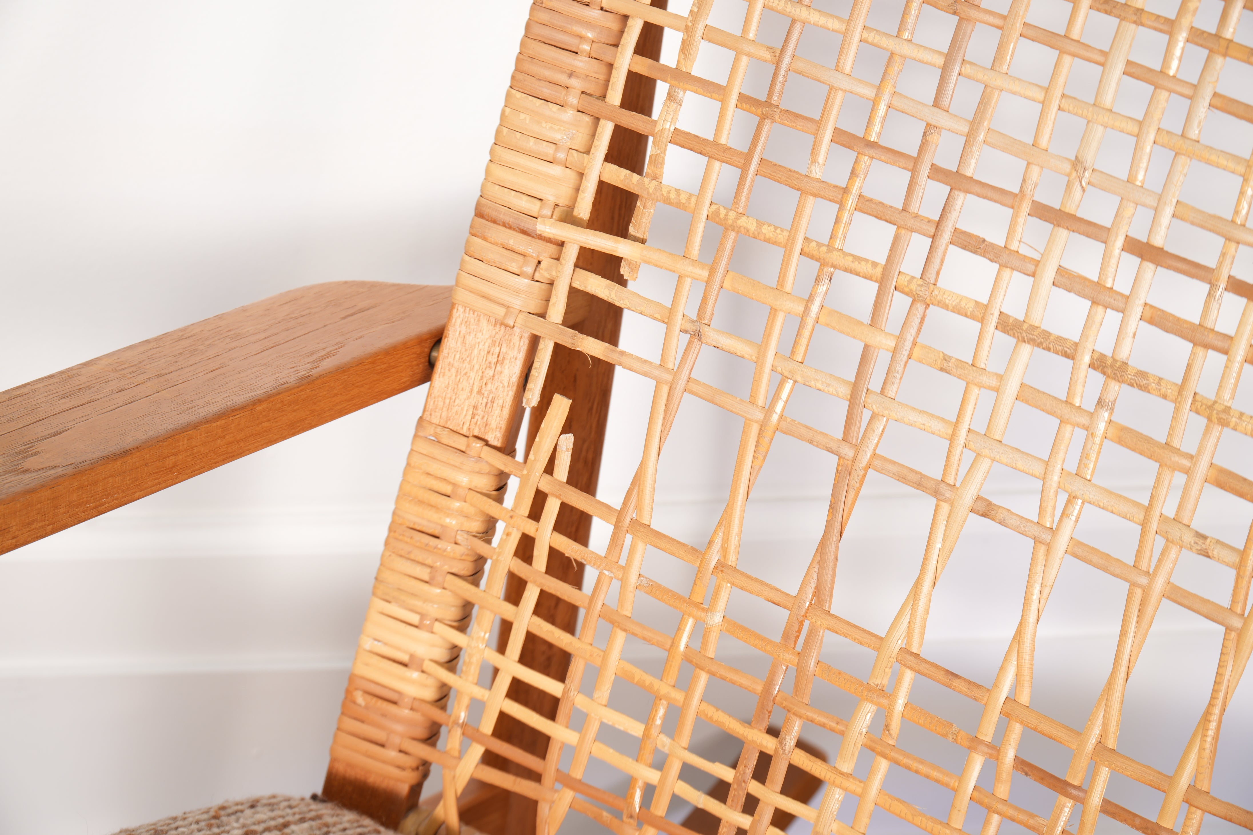 Hans Olsen for Juul Kristensen Model 532-A Teak and Cane Rocking