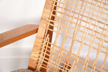 Hans Olsen for Juul Kristensen Model 532-A Teak and Cane Rocking Chair - Denmark