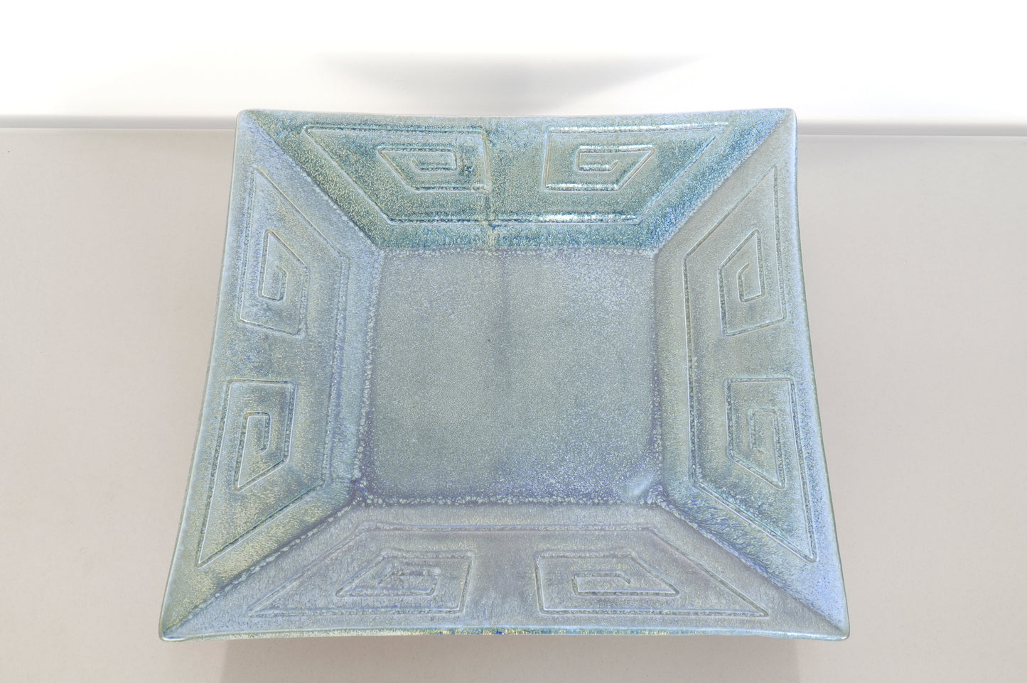 Freeman-McFarlin Footed Pedestal Dish Greek Key CA Pottery