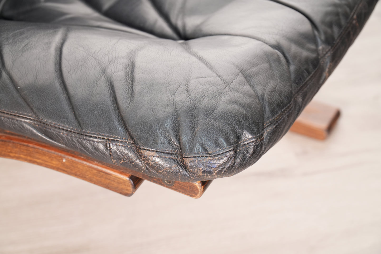 Ingmar Relling for Westnofa Black Leather Siesta Chair - Norway