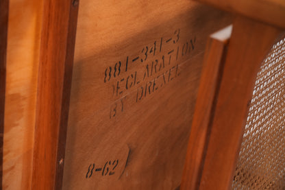 Drexel Declaration 881-341 Walnut & Cane Coffee Table Kipp Stewart and Stewart MacDougall