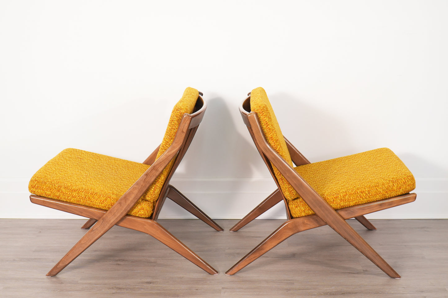 Pair Folke Ohlsson for Dux Scissor Sculptural Lounge Chairs