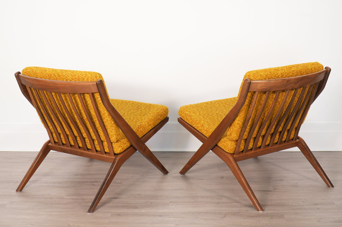 Pair Folke Ohlsson for Dux Scissor Sculptural Lounge Chairs