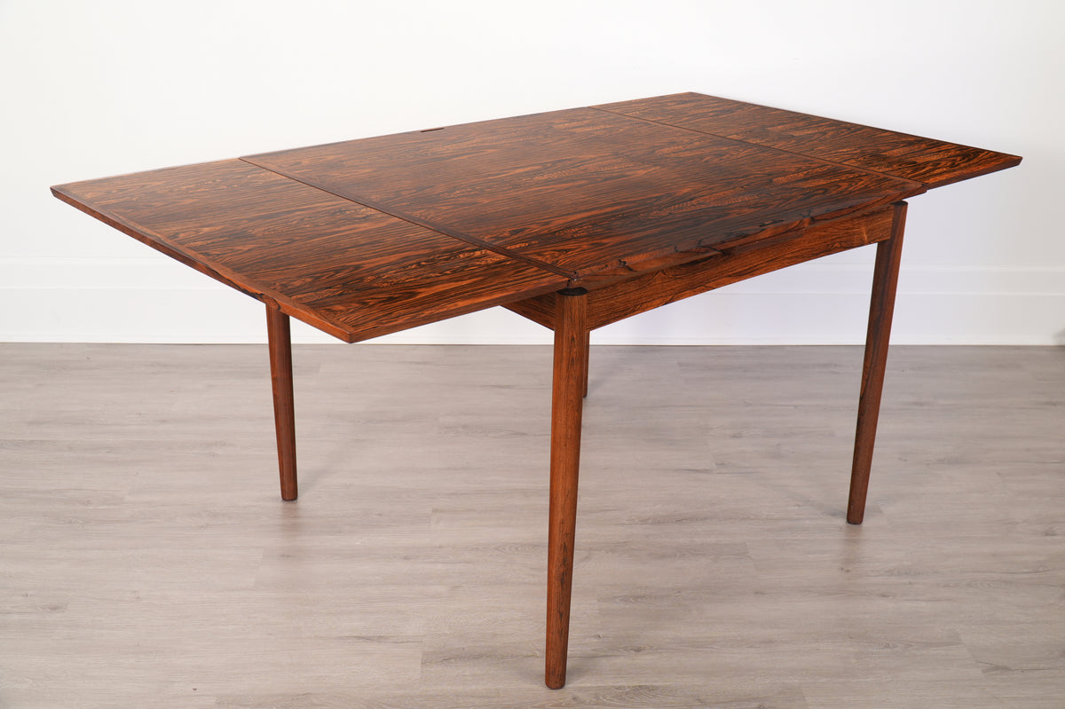 Poul Hundevad Rosewood Leather Expanding Table - Denmark
