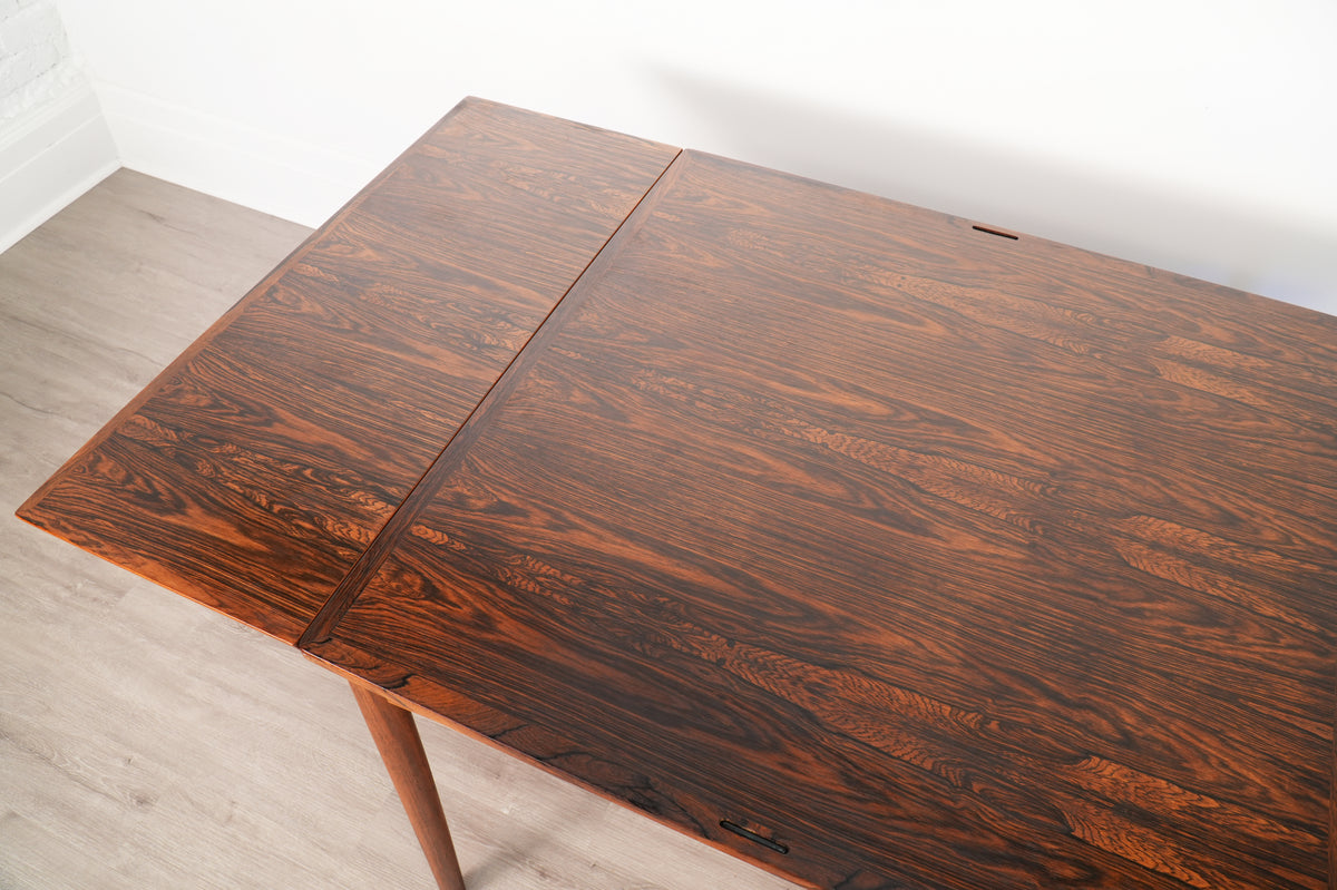 Poul Hundevad Rosewood Leather Expanding Table - Denmark
