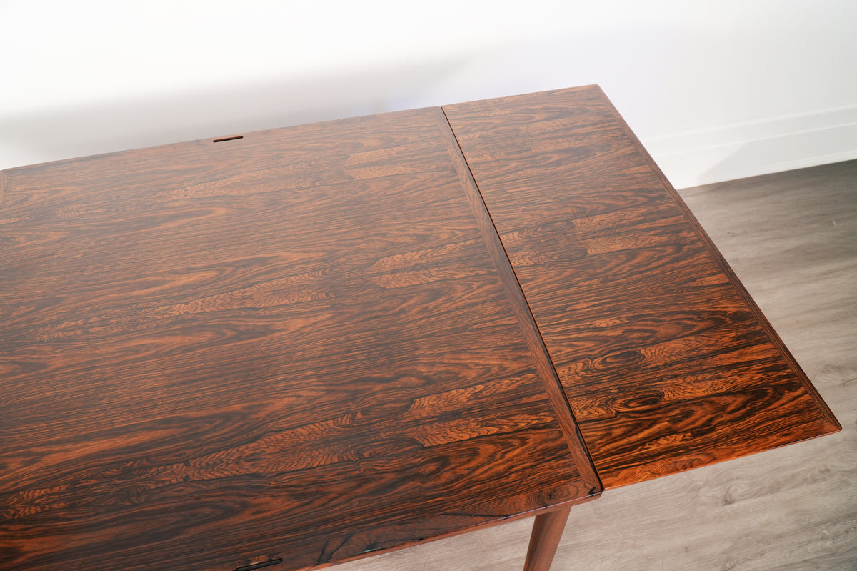 Poul Hundevad Rosewood Leather Expanding Table - Denmark