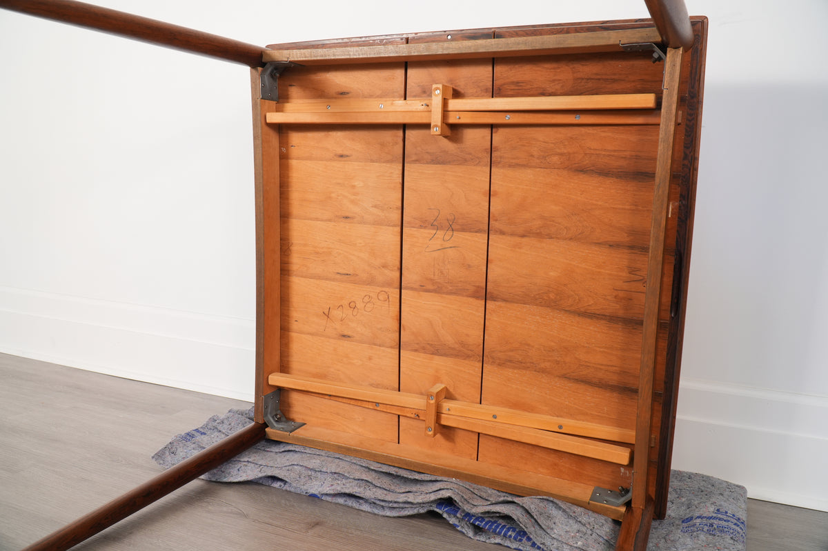 Poul Hundevad Rosewood Leather Expanding Table - Denmark