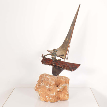 Curtis Jere Sailboat on Quartz Signed