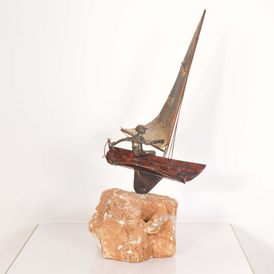 Curtis Jere Sailboat on Quartz Signed