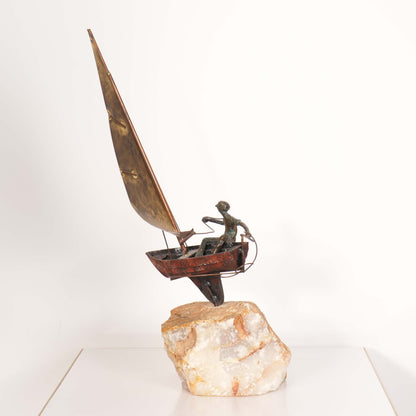 Curtis Jere Sailboat on Quartz Signed
