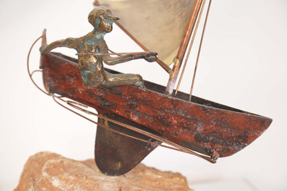 Curtis Jere Sailboat on Quartz Signed