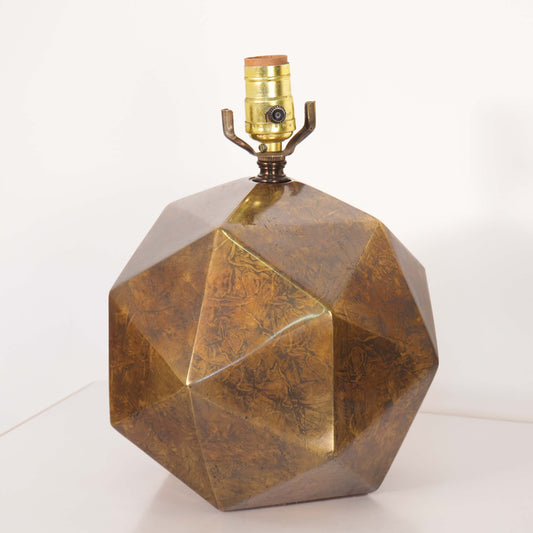Westwood Industries Mid Century Faceted Geometric Brass Bronze Table Lamp