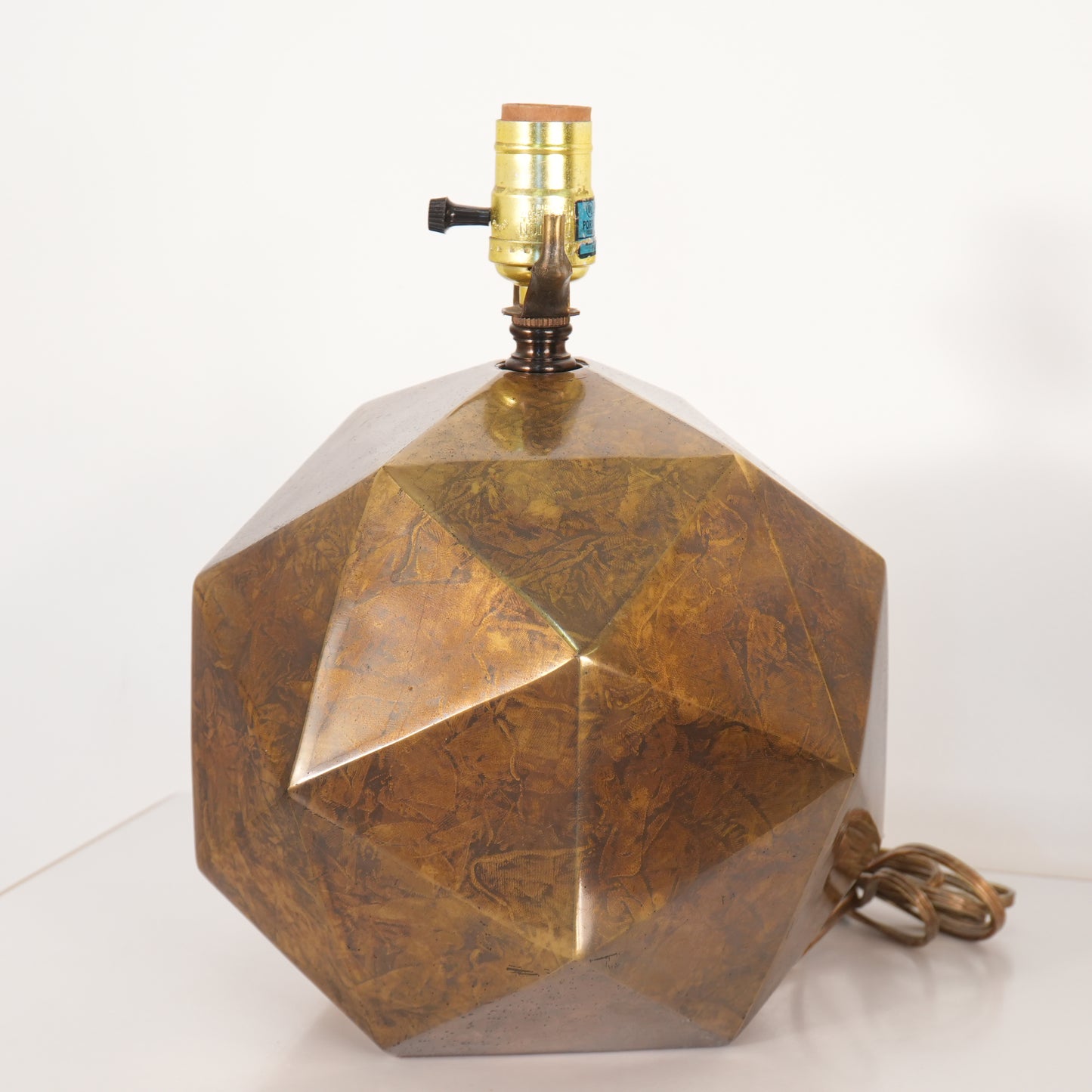 Westwood Industries Mid Century Faceted Geometric Brass Bronze Table Lamp