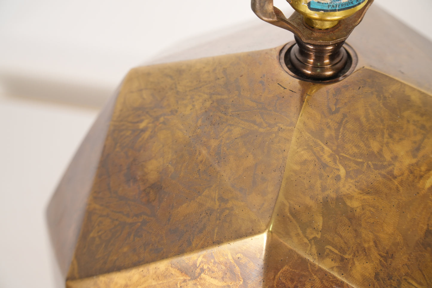 Westwood Industries Mid Century Faceted Geometric Brass Bronze Table Lamp