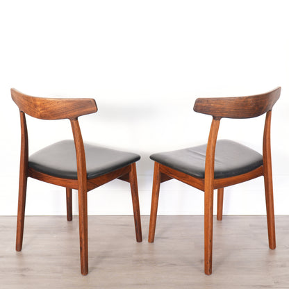 Pair Rosewood Side Chairs by Henning Kjaernulf for Bruno Hansen Denmark