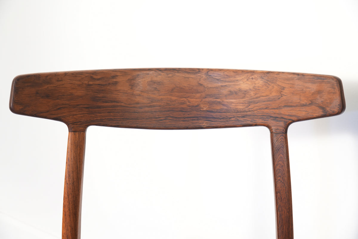 Pair Rosewood Side Chairs by Henning Kjaernulf for Bruno Hansen Denmark
