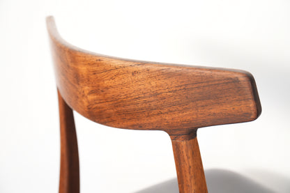 Pair Rosewood Side Chairs by Henning Kjaernulf for Bruno Hansen Denmark