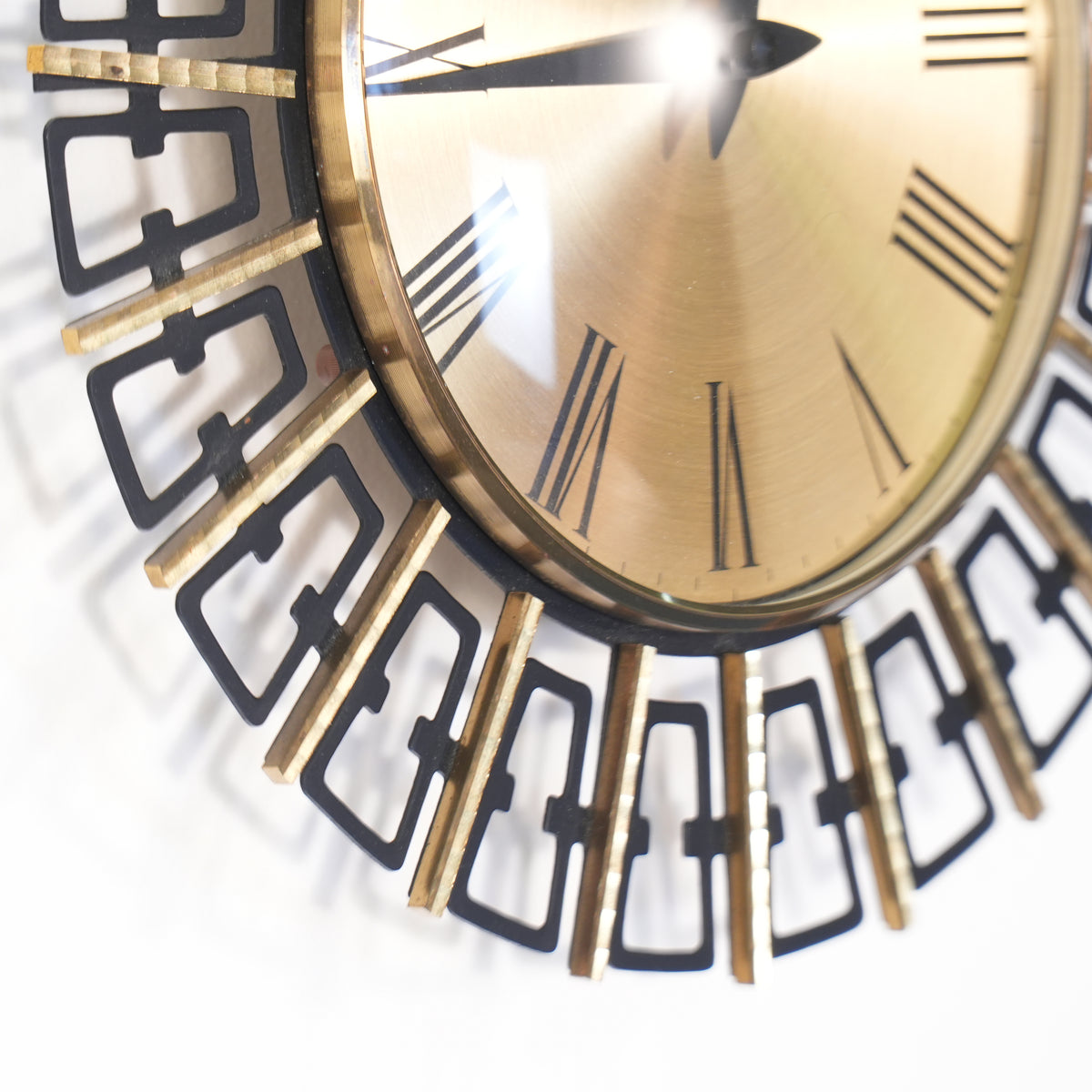 1960s Sunburst Wall Clock by Dugena Germany