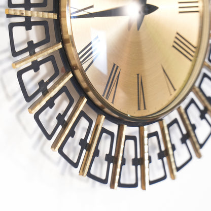 1960s Sunburst Wall Clock by Dugena Germany