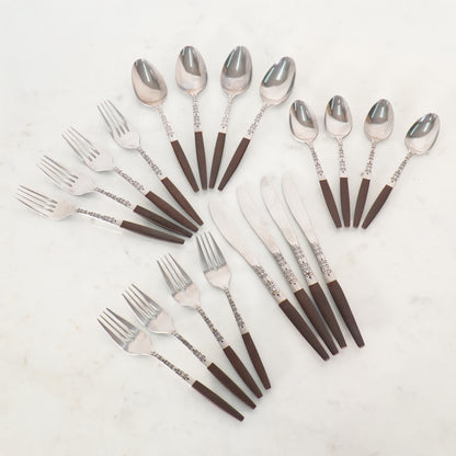 Vintage Interpur Japan INR2 Stainless Steel Flatware 20 Pieces MCM