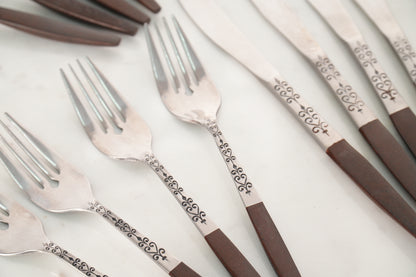 Vintage Interpur Japan INR2 Stainless Steel Flatware 20 Pieces MCM